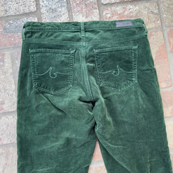 AG Adriano Goldschmied Green Corduroy Skinny Pants The Prima Cigarette Leg 29R - Picture 7 of 8